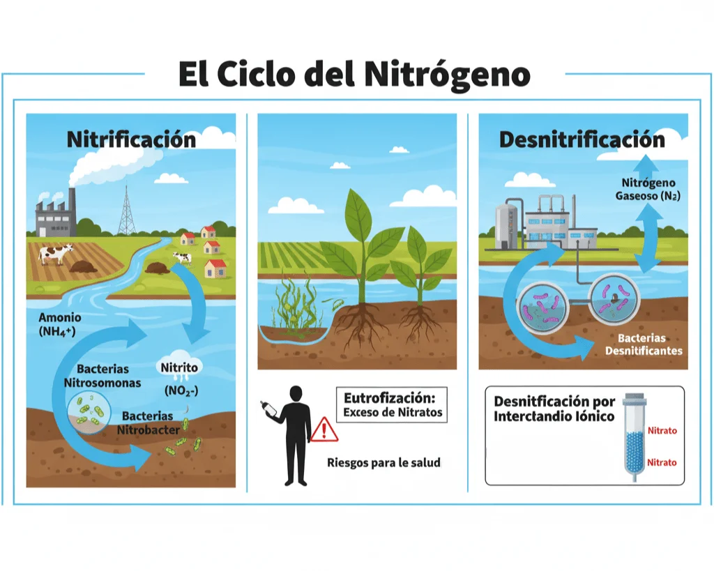 nitrificación vs desnitrificació