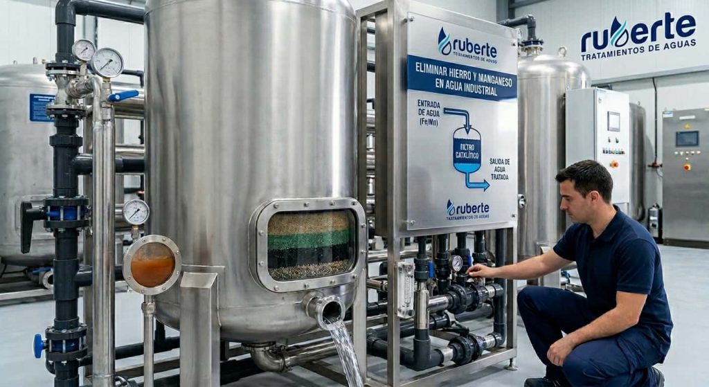 Eliminar hierro y manganeso en agua industrial
