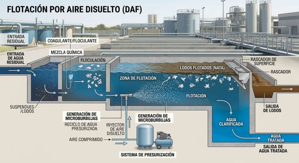 Flotación por aire disuelto (DAF)