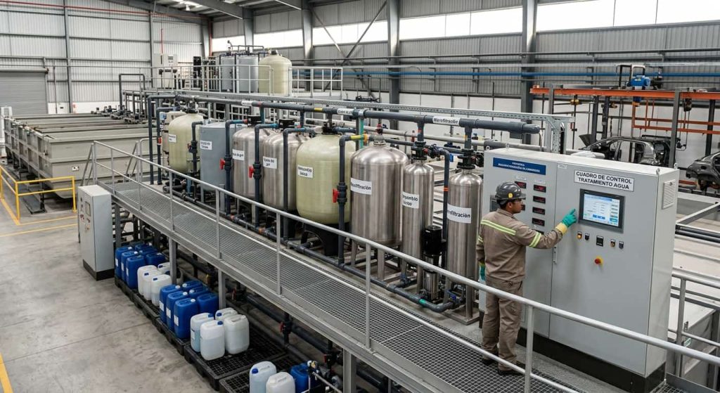 Tratamiento de agua para cataforesis y pintura industrial